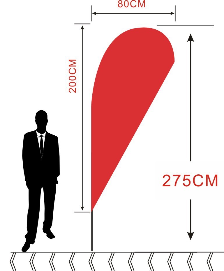 3,4 m en forma de lágrima