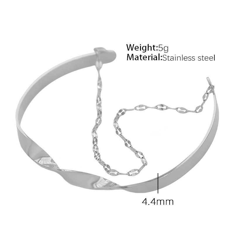 Pulsera de acero SZ35 con apertura ajustable.