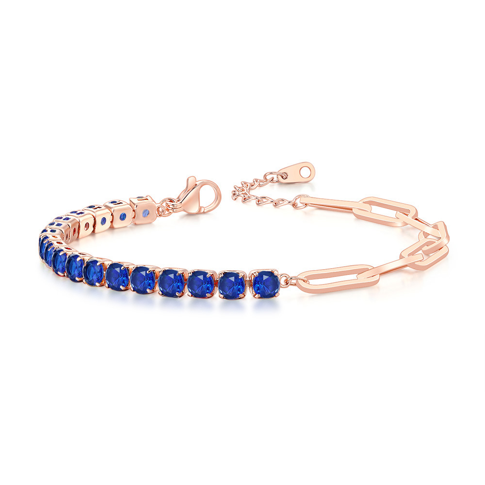4mm rose gold blue sapphire