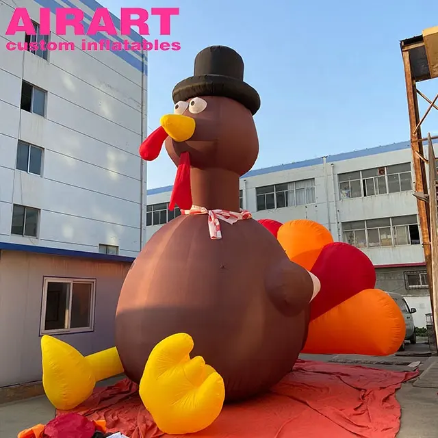 Outdoor Giant Advertising Inflatable Turkey 3m/6m Animal Mascot Chicken Model Blow Up Turkey For Thanksgiving Day Decoration