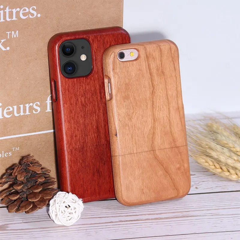 Funda de madera de bambú para teléfono móvil Iphone, carcasa de bambú para Iphone x xr xs 11 12 13 Pro Max