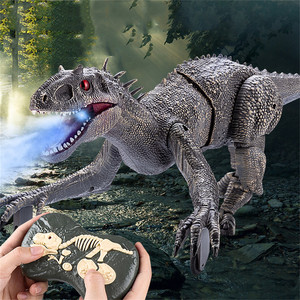 HOSHI Remote Control Dinosaur <strong>Toys</strong> Kids Electric Walking Jurassic RC Dinosaur Simulation Velociraptor Led Light <strong>Roar</strong> Spay Fog - Product Image 2