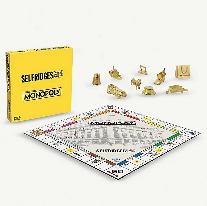 Selfridges X Monopoly Square licensed monopoly boardgame Custom Design Your Own Board Game Printing Corporate gift