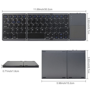 C型折叠式蓝牙键盘，带触摸板无线可充电轻型键盘，可折叠，适用于ipad iPhone平板电脑 - Product Image 6