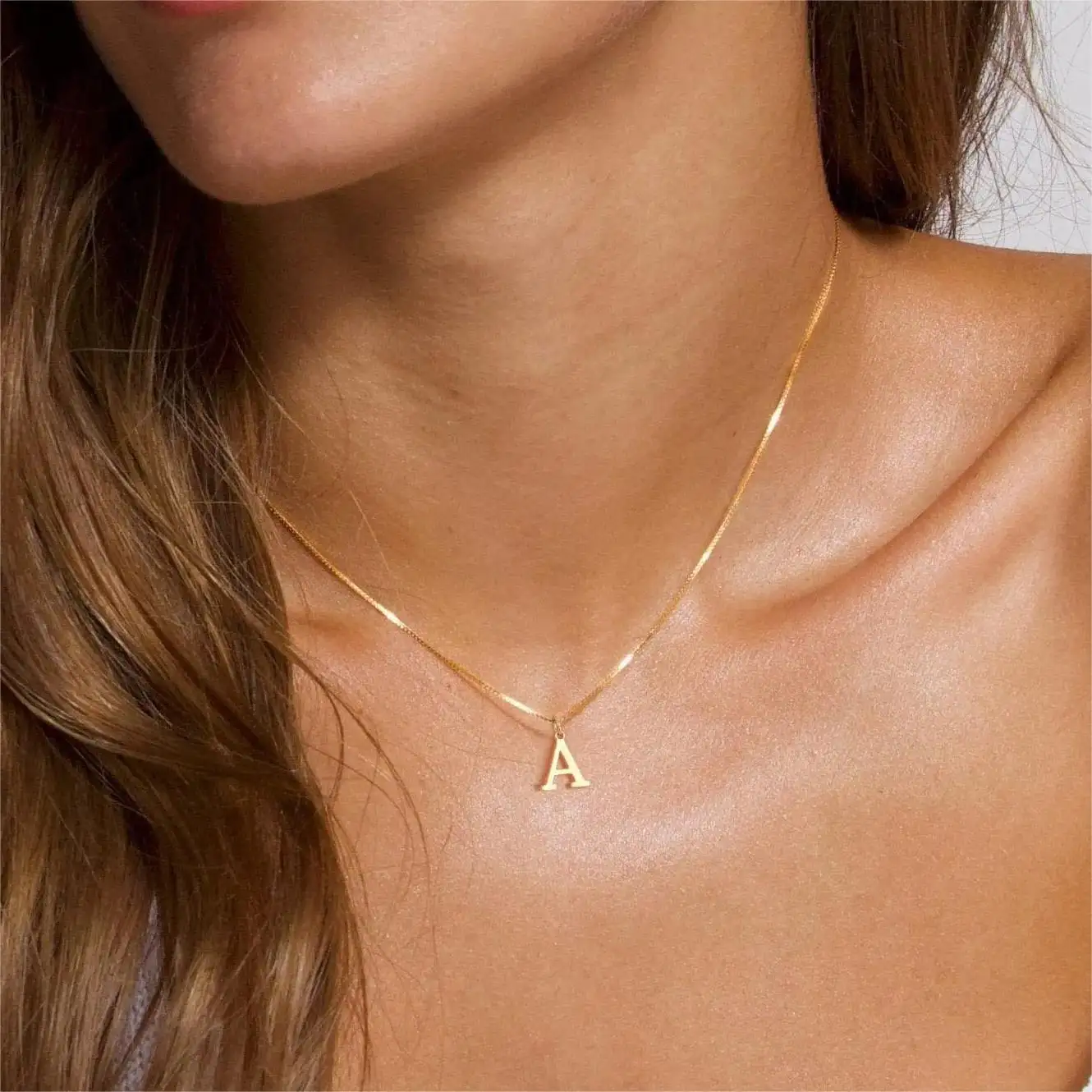 Moda Trendy sevimli kişiselleştirilmiş İlk adı kolye Dainty 925 ayar gümüş a-z kadınlar için altın harf kolye kolye