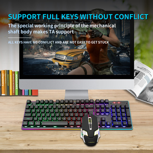 Combo de teclado y ratón para juegos de ordenador ergonómico inalámbrico KM99 con retroiluminación LED 104 teclas interfaz USB función impermeable - Product Image 3