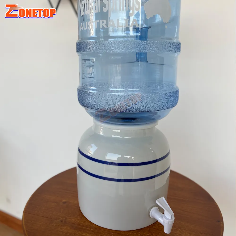 Eco amigable contra Top azul y Color blanco hecho a mano de cerámica electrodomésticos dispensador de agua