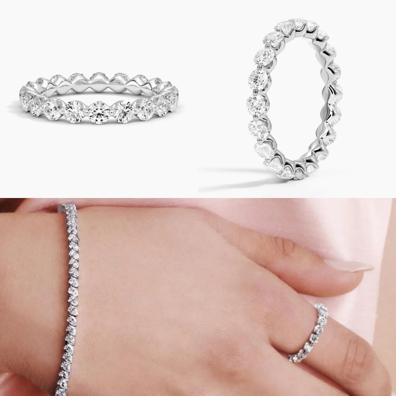 Anillo de Diamantes Eternidad Completa/Parcial