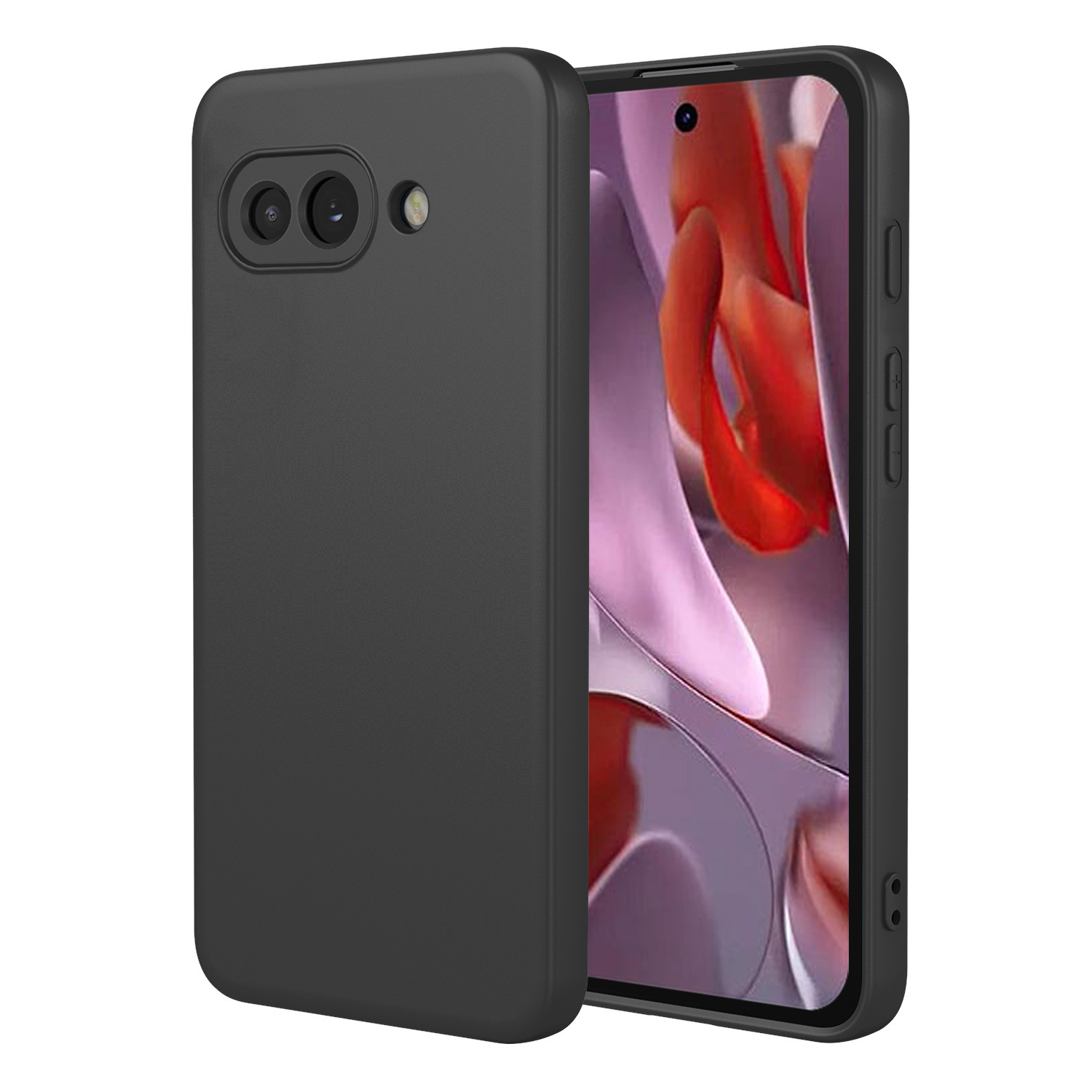 Noir (coque en silicone liquide au toucher peau)