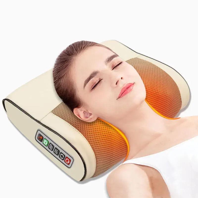 Electronic Kneading Shiatsu Intelligent Portable Shoulder Back Neck Massage Pillow With Heat Neck Massager