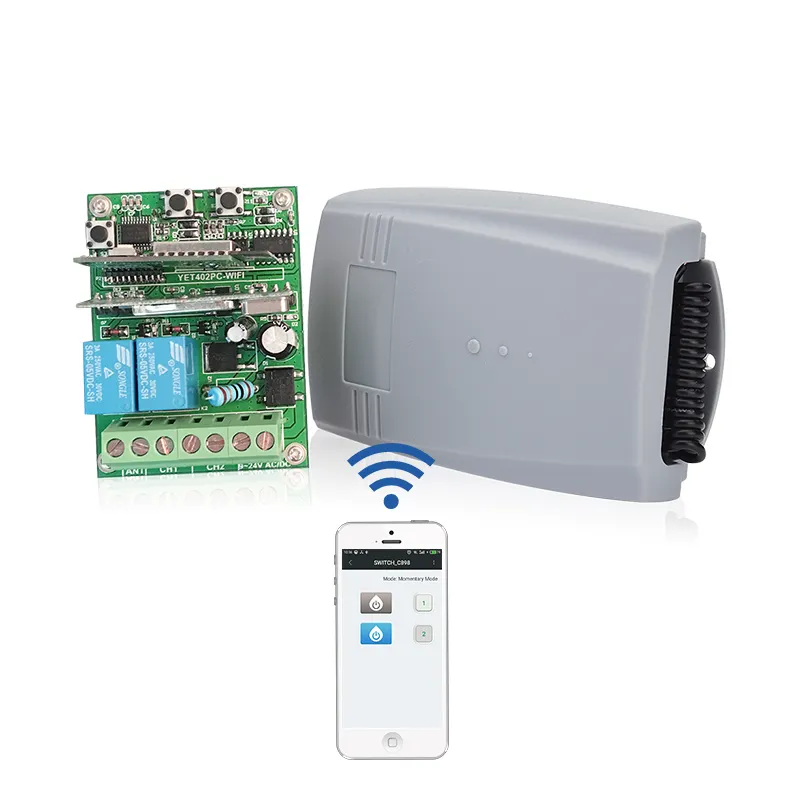 YET402wifi rf logiciel de récepteur de porte de garage télécharger grand code ouvert de mémoire contrôleur d'émetteur de commutateur de porte wifi