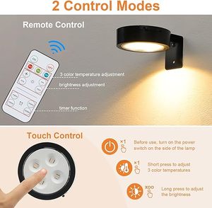 Rechargeable Battery Operated Picture Lights 3 Colors LED Wireless Frame Light <strong>with</strong> <strong>Dimmer</strong> Timer &amp; Remote Control Wall <strong>Lamps</strong> - Product Image 3