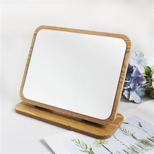 环保装饰卡通猫动物-天然木制桌面镜子化妆展示桌镜子 - Product Image 1