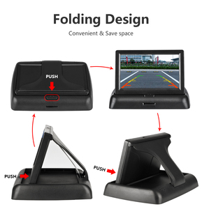 4.3インチ12Vカーリバースエイドモニターバックアップカメラ付きRGB機能TFT液晶画面フリップデザインダッシュボードデスクトップ配置 - Product Image 4