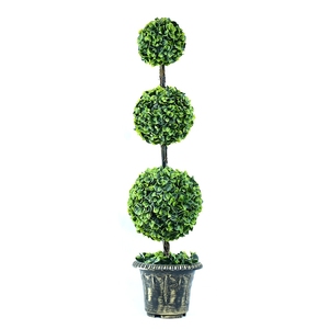 Sıcak satış Modern şimşir saksı bitki yapay yeşil üçlü Milan çim Topiary topu ağacı açık kapalı dekor için