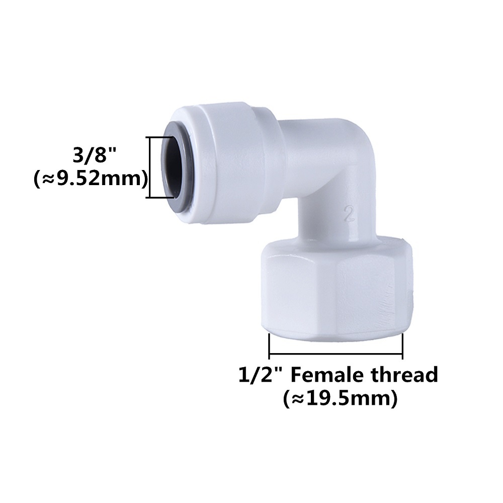 Filettatura femmina da 3/8" (9,52 mm) a 1/2"