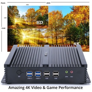 Hystou Industrial Mini PC con Core I7 4500U Unidad de sistema de computadora de escritorio sin ventilador Nuevos enchufes AU/US/EU - Product Image 4