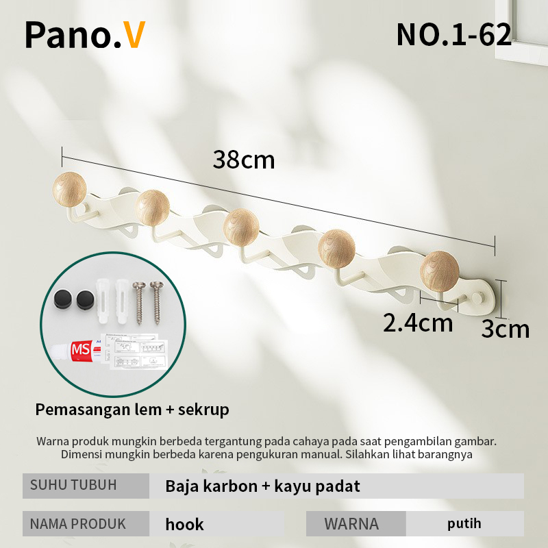 NO.1-62 White 5 hooks