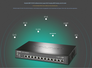 TP-LINK TL-ST5012 12-Port High-Speed 10G Ethernet Switch QoS VLAN <strong>Network</strong> Core Layer RJ45 <strong>Network</strong> Cable Web <strong>Network</strong> Management