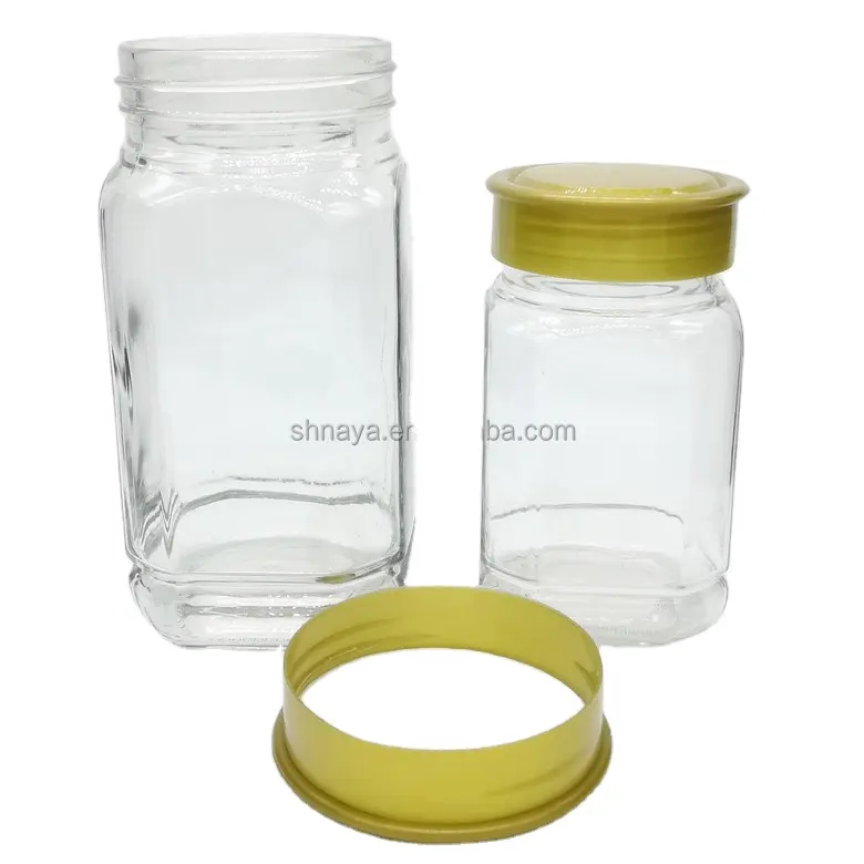 380 ml 700 ml trasparente ottagonale 500g 1000g vetro honey jar