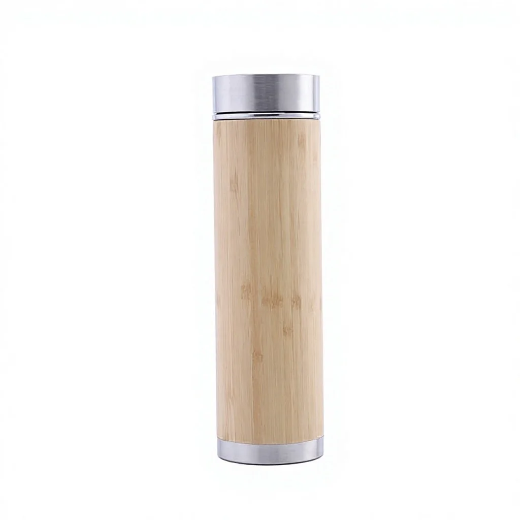 Wood color-500ml straight cup steel bottom