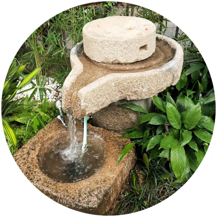 Natural de granito molino-Reino Unido fuentes de agua característica para la venta de jardín decoración al aire libre
