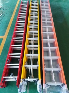 <strong>FRP</strong> Red or Yellow Color 4.08m 5.28m 6.48m 7.68m 8.86m 9.80m 10.7m Fiberglass Extension Ladder
