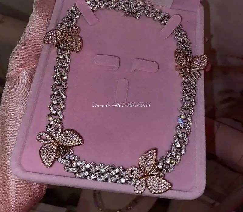 Foxi Schmuck schnelle Lieferung rosa Roségold eisig aus Kristall Schmetterling Halskette Halsreif für Frauen