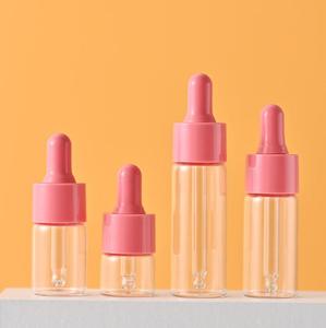 Mini soro vazio redondo para cosméticos, embalagem 5ml <span class=keywords><strong>10</strong></span> <span class=keywords><strong>ml</strong></span> 15ml 20ml pastel de vidro óleo essencial, garrafa de vidro com gotejador rosa