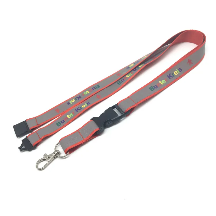 Lanyard Met Logo Custom Telefoonhoesje Weerspiegelen Lanyard Pvc Lanyard