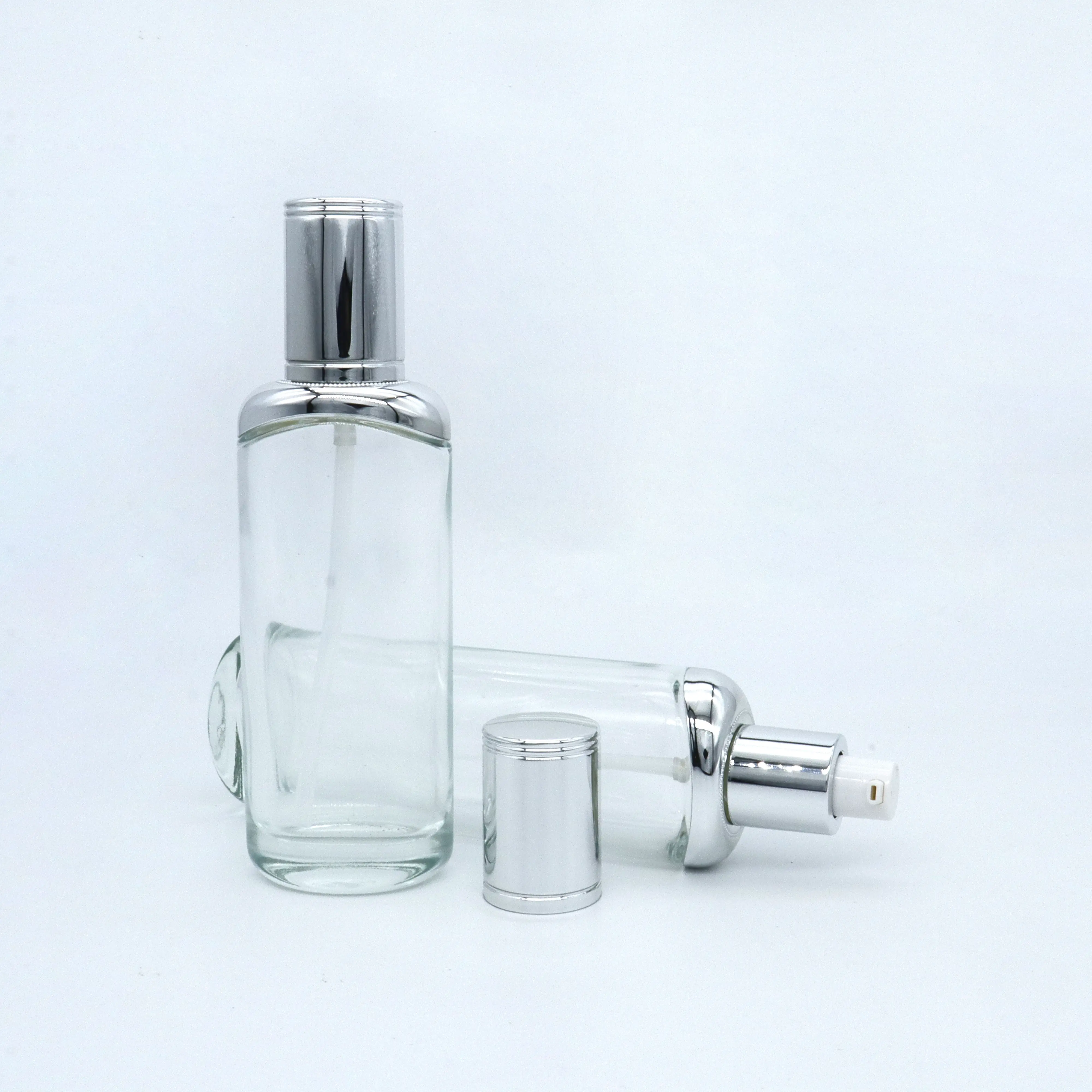 40Ml 100Ml 120Ml Luxe Cosmetische Pakket Set Glazen Fles Pot Voor Huid Crème Pers Pomp Glazen Flessen