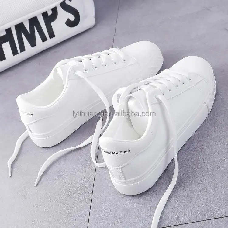 Zapatos blancos pequeños para mujer, zapatillas planas a la moda, para primavera y otoño, informales