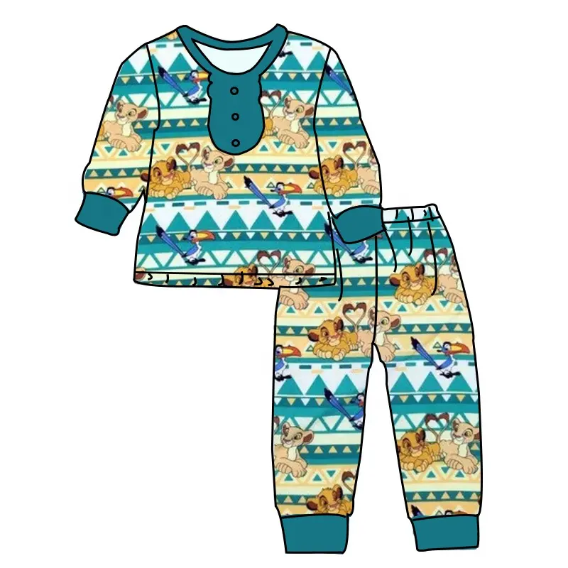 All'ingrosso set di vestiti per bambine per bambine pigiami di marca vestiti a maniche lunghe camicie con pantaloni 2 pezzi 1-3 anni pigiama
