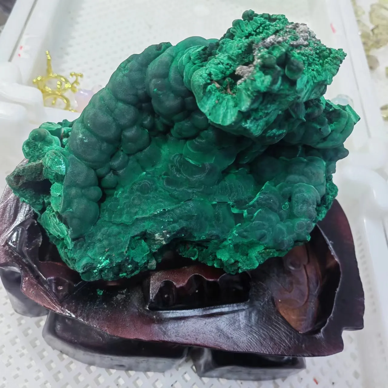 Batu Kuarsa Alami Kasar Batu Mineral Penyembuhan Mentah Hijau Malachite Kasar