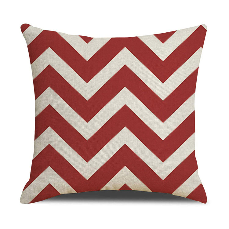 OEM Service Solid Color Custom Geometric Pattern Linen Pillow Cover Digital Printing Pillow Cushion Cover