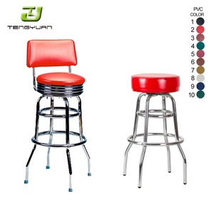 Hiện đại Chrome xoay ghế với PVC da trở lại cao kim loại phân cho ăn khách sạn phòng khách <span class=keywords><strong>Bar</strong></span> hội thảo đồ nội thất - Product Image 6