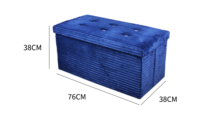 Factory Direct Modern Furniture Decorative Rhinestone Foldable Storage Stool Flannel Ottoman For Living Room