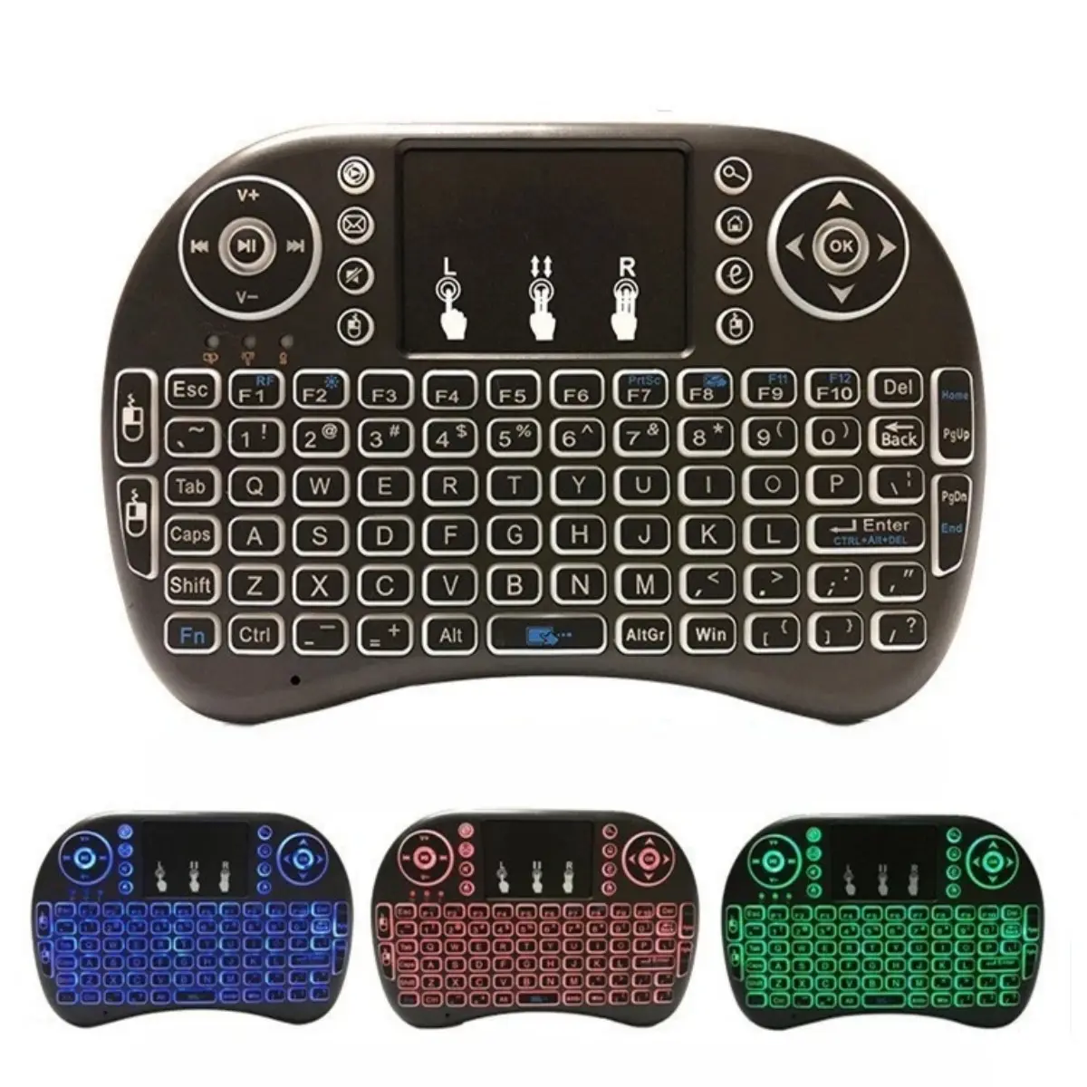 I8 teclado recarregável mini teclado 2.4g sem fio com luz de fundo mouse aéreo teclado árabe russo controle remoto inteligente para TV Android Box