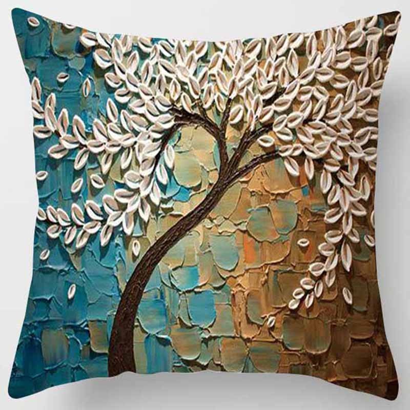 Fond bleu marron avec des feuilles blanches