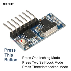 RF 433 mhz Transmitter 4 Button Remote Control and <strong>Receiver</strong> Circuit Module Kit Fixed Ev1527 Decoding Learning Code With Antenna