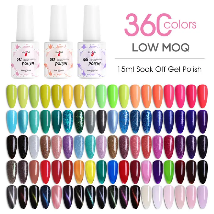 Esmalte en gel de 360 colores personalizado, proveedor profesional al por mayor, productos para uñas de salón