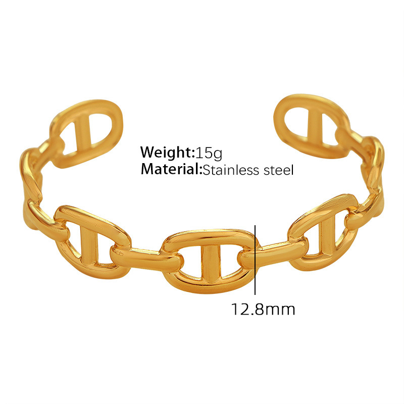 Pulsera de apertura ajustable de oro SZ30