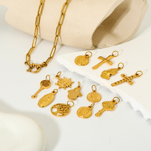 浅蓝色不规则颗粒切角天然石珠不锈钢镀金弹簧扣女项链 - Product Image 6