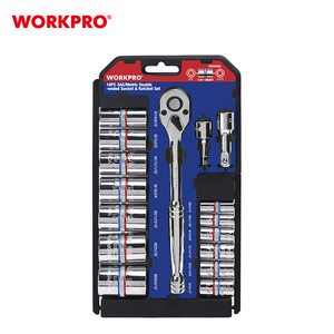 WORKPRO16PCメカニックツールボックスセット3/8 "ダブルエンドCR-Vスパナソケットセット自動修理ハンドツールキットギアレンチ - Product Image 1
