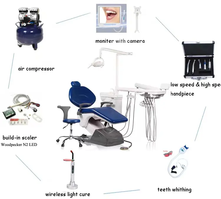 Factory price oral treatment high quality luxury dental chair unit price dental chair china with dental endoscope and handpiece