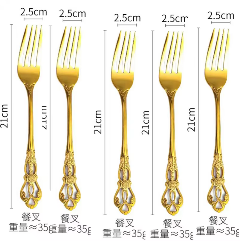 Fourchette 5 pièces - Or
