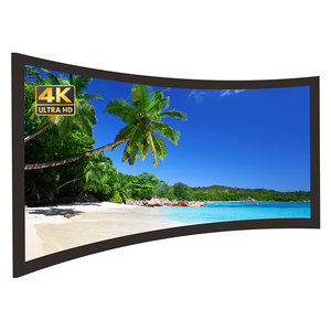 16:9 16:10 <strong>Curved</strong> Projection <strong>Screen</strong> 160 Degree Outdoor Portable <strong>Fixed</strong> <strong>Frame</strong> Remote Zsmscreen GS150C Home GS-C Series 106-Inch - Product Image 1