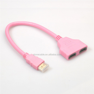 Cable <strong>1</strong> to <strong>2</strong> <strong>HDMI</strong> <strong>Splitter</strong> Cord Cable 14 Version for Dual Monitors Extended Display - Product Image 1