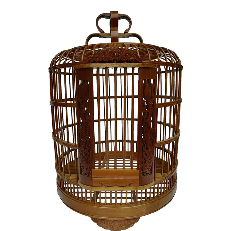 Umwelt freundlicher Bambus-Vogelkäfig Zum Verkauf, 100% hand gefertigter hochwertiger Vintage-Holzbambus-Rattan-Vogelkäfig