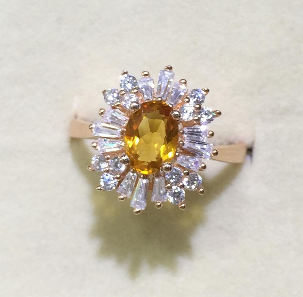 Anillo de topacio amarillo natural estilo 1